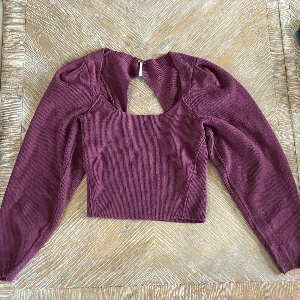 NWT Free People Saffron Open Back Sweater Women Long Sleeve Square Neck (s) - Picture 4 of 8